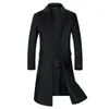 Lã masculina combina casaco casual casaco moda negócio longo fino sobretudo jaqueta outwear garota menino o homem mulher disconto estilo1