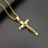 316L Edelstahl Hip Hop Jewlery Jesuskreuz Anhänger Halskette Frauen Street Dance Rock Rapper Religion Accessoires