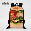 Food Hamburger Printing School Bags For Children Kids Fashion Mochila Escolar 16 Inch Oxford Backpack Women Men Outdoor Rucksack Pack Rugtas