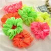 Nowe Neon Scrunchies Elastyczne zespoły do ​​włosów Ponytail Posiadacze Fluorescencyjne Kolorowe Zielone Pomarańczowe Krawaty Akcesoria Nakrycia głowy