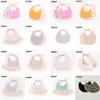 Ins Cartoon Floral Geometry Animal Print Bibs Infant Burp Cloths Baby Girls Boys Cotton Double Layer Tassel Bibs 37 Styles M2813