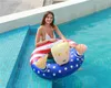 Cartoon Trump Swimming Ring uppblåsbara flottörer Giant Thicken Circle Flag Swim Ring float för unisex Summer Pool Play Water Party TO4581802