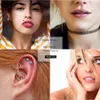 4 pçs/conjunto conjunto de piercing corporal em aço inoxidável feminino, masculino, orelha, sobrancelha, lábio, nariz, língua, piercing no ventre, joias mistas