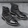 Men Basic Boots Pu Кожаные винтажные модные мужские туфли Zip зимняя осенняя лодыжка ботинки Motocycle Большой размер для мужчин