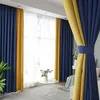 2pcs Modern Luxury High End Curtains Bedroom Living Room Balcony Window Screen Curtains Villa Decoration Cotton Linen Stitching Curtain