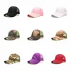 Ponytail Baseball Hat Summer Camo Baseball Mesh Cap Outdoor Sports Unisex Sun Visor Cap Cycling Snapback Caps 10 Colors CYZ2601 300Pcs