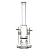 Articulações duplas bong Hookahs favo de mel perc dab rig plataformas petrolíferas fumar tubos de água vidro Bongs verde clássico