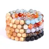 Ice Crack Agate Natural Stone Bracelet Essentiële olie Diffuser Houtparels Schakebellen vrouwen Men Mode Jewelry Will en Sandy