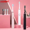 AZDENT USB Rechargeable Electric Toothbrush Pink White Black 3 Modes Oral Cleaning Brush 2 Min Timer Waterproof 30S Reminder