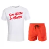 2020 Novos 2 peças Set Homens Roupas Sportswear Set Fitness Summer Imprimir Shorts e Tshirt Terno dos homens