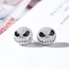 10Pair Nightmare Before Christmas Jack Skull Circle Crystal örhängen Tecknad gotiska festsmycken Stud örhänge Women Girl 200921