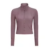 L-91 Front zipper Splice Running Jacket Women Sport coat Long Sleeve Yoga Jacket Elastic Slim Yoga Top Women Sport Shirt