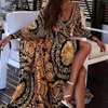 2020 Women Floral Print Spring Boho Dresses 2020 New Long Sleeve v Neck Long Dress Party Beach Holiday Club Dresses Sundress