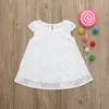 Bow Infant Baby Girls Flower Dresses Christening Gowns Newborn Babies Baptism Clothes Princess Birthday White Baby Girls Dress9345256