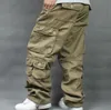 Pantaloni cargo con fodera in pile caldo per uomo Pantaloni larghi larghi in cotone casual Tasca Hip Hop Streetwear Pantaloni da jogging Plus Size 40
