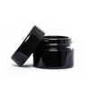 Zwart glazen pot 5 ml met klassieke schroefdeksel lege dab potten concentraat container hoge kwaliteit DHL gratis