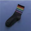 Chaussettes arc-en-ciel femmes automne bonbons couleurs ins corée du sud Zhongtong marée Net rouge rayure coton chaussettes rue chaussettes