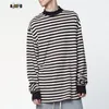 Mode Heren Oversized Hoodies Plus Size Street White Black Striped Losse Baggy Hoody Sweatshirt met lange mouwen voor Hipster 200923