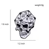 Skeleton skull word D20 face dice digital creative Dungeons and Dragons enamel pin trendy personality cool retro punk brooch pin clothes bac