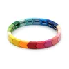 Charm Armband Shinus Emamel Tile Armband Rainbow Pärlor Multicolor Jewelry Boho Summer Beach Accessories Handgjorda Jewellery1214D