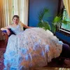 2021 Baby Blue Sweet 16 Quinceanera Dresses For Girls 3D Flowers Lace Sweetheart Lace-up Ball Gown prom dress vestidos de 15 años