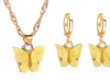 Trend Butterfly Women039s örhängen Halsband för kvinnor sätter akrylfjärilarörhängen 2020 Fashion Animal Colorful Jewelry2624723