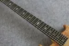 Ny 6 String Hals Thru Body Bass och Rosewood Fingerboard 24 Frets, Guldhårdvara och Aktiva Pickups Kina Elektrisk Gitarrbas