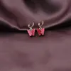 Acrylic Butterfly earrings Hip Hop jewelry dangle hoop ear ring clip Chandelier women rings candy colors wedding