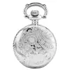 Antique Vintage Silver Hollow Out Butterfly Pocket Watches Quartz Analog Display Clock with Necklace Chain reloj de bolsillo