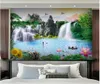 Custom photo wallpaper 3d wall murals Pastoral landscape painting flowing water waterfall mural TV sofa background wall decoration painting