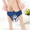 Womens slips Lace Hole Split onderbroeken Chiffon zijde sexy ondergoed onderbroek vrouw slipje effen slipje G-string Holle Borduren Thong