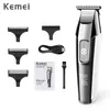 Kemei Professional Checkper Checkper Beard Trimmer мужская Триммер для волос ЖК-дисплей цифровой дисплей 0 мм Беспроводная стрижка Электрический бритвой 5