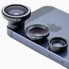 Objectif universel 3 en 1 à clipser 180 degrés Fish Eye grand angle + objectif macro pour téléphones portables iPhone 11 Samsung smartphone Android