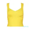 Hot Sale Sexy Bandage Kvinnor Sommar Polyester Crop Top Elastic Spaghetti Strap Tank Top V-Neck Lady's Camis Vest