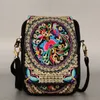 Bolsa feminina vintage estilo nacional chinês, bolsa de ombro étnica bordada boho hippie com borla mensageiro195o