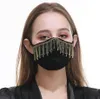 タッセル防塵フェイスマスクブレインダイヤモンド保護マスクPM2.5口マスク洗える再利用可能な女性カラフルなラインストーンフェイスマスク