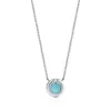 tiff argent sterling rond double T pendentif nacre blanche collier agate rouge tempérament féminin all-match or rose 18 carats 312P