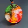 Kleur Jade Draak Hanger Ketting Chinese Gesneden Natuurlijke Charme Jadeïet Sieraden Amulet Mode Accessoires voor Mannen Vrouwen Geschenken
