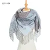 Scarfs for Women Fashion Square Scarf Färgglada Tartan Med Tassels Vinter Varm Scarves Sjal Wrap Neck Gaiter