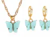 Tendance Butterfly Women039s Colliers d'oreilles pour femmes Retourne les boucles d'oreilles en acrylique 2020 Animal de mode bijoux coloré1724519