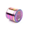 40MM Rainbow Skull Pattern Zinc Alloy Herb Tobacco Grind Spice Miller Grinder Crusher Grinding Chopped Hand Muller Cigarette Smoking Tool