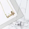 Fashion Personalized Carrie Style Name Pendant Necklace For Women Gold Custom Any Name Chain Choker Stainless Steel Jewelry Gift Y200810