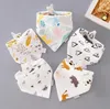 The latest 45X35CM size towel, 1 pack = 5 pieces, baby triangle children cartoon bib towels, comfortable and safe