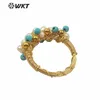 Bröllopsringar WT-MPR005 Hand Make Gold Wire Wrapped Pearl Summer Bohemian Causal Style Tiny Charms Rings1