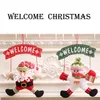 Christmas Decorations Welcome Santa Snowman porch hangs cartoon figures Christmas door hang wreath Fextive Home decor drop ship