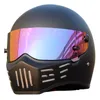 Hełmy motocyklowe 2021 Hełm silnikowy Włókno pełna twarz mężczyźni kobiety Retro Motocross Chopper Zużycie Zuży