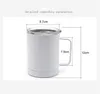 10 uncji Sublimacja Kubek Kubek Bębnowy Ze Stali Nierdzewnej Pupuum Insulated Coffee Cup Cups Kubki z uchwytem