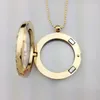 Crystal Floating Locket Necklace Silver Gold Round Frame Pendants Fashion Jewelry for Women Kids will and sandy Drop Shipping