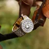 Anel de ouro masculino hip hop joias fashion cristal pedra preciosa simulação diamante anéis gelados para homens