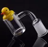 5mm Bottom Flat Top 10mm 14mm 18mm male female quartz banger 45 90 Degrees nail With Cactus Duck Carb Cap for Oil Rigs